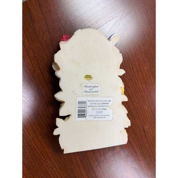 Handcrafted Hummingbird Floral Thermometer Decorative Weather Station - Picture 6 of 7